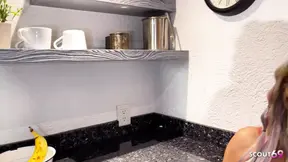 Old guy joins black-haired and blonde lesbo ladies in a wild FFM threesome