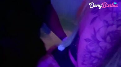 Hot Latina creampied in the club bathroom after the party