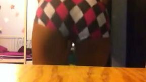 My ebony girlfriend feels comfortable twerking on camera