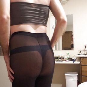 Wearing Thong &amp; Pantyhose Makes Me Hard