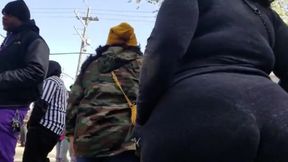 Mardi Gras Creep Shots BBW ebony ho see Tru Leggings big ass