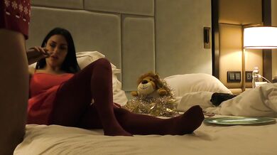 Big Boobs Big Butt Hot and Horny MILF XMas New Year´s Eve Celebration Handjob for Edging and Riding