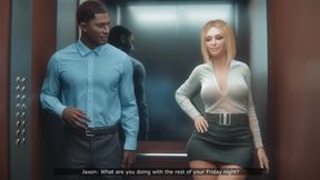 Blonde Secretary Milf Trapped in an Elevator with BBC co-worker (3D Sexgame)