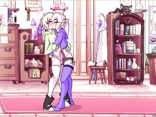 MAX THE ELF : ( ANIMATION ) - FUTANARI - SEE A THREE-SOME WITH CUTE BUT CUTIES IN MY ROOM