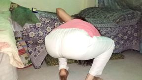 OHHH NO, MY DESI MAID STUCKED UNDER BED