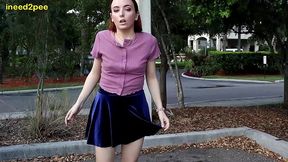 lizzy lamb wetting her panties in parking lot real omorashi