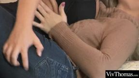 Beautiful lesbians expertly make each other cum by licking and fingering each other