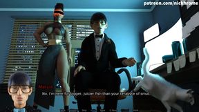 SexBot 63 - cumshot on the back of the teacher at the party