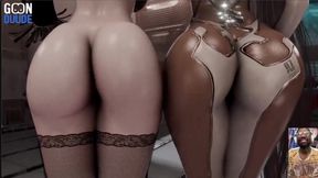 Bald Pussy Lightning Gets Her Tight Ass Hole Fucked, Judy Squirts While Getting Ass Fucked, 2b and Eve Ass Slap Each Other