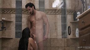 Big Ass Babe Takes a Shower and Gets Fucked, Filled with Cum