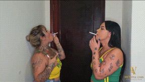 HOT BRAZIL WORLD CUP: EXTREME SMOKE KISSING - BY VICTORIA DIAS AND JHULLY - FULL VERSION IN FULL HD - NEW