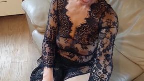 Beautiful Blonde Mature Wife Enjoys Sex in Lingerie