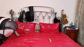 sissy slut michelle music live web show in black nylon