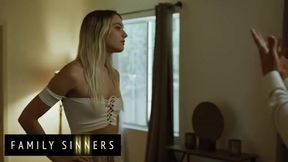Stepdad's Wild Night: Gorgeous Blonde Stepson's Unexpected Surprise in Bed!