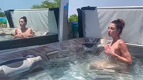Artemisia gets soaked and wild in an outdoor jacuzzi.
