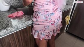 I make his pecker crown with a naughty selfmade blowjob