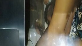 Goddess Kiffa Foot worship on Spanish Classes under the table -FOOT WORSHIP - FOOTSTOOL- PICTURE IN PICTURE