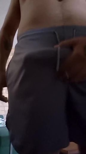 Mostrando mi verga erecta