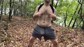 Handsome buddy jerking off by the lake at his local park exposed dick don cock penis hairy bator solo sexual