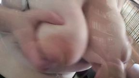 Jizz Dripping on a Pair of Huge Realistic Tits Collection