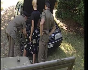 Blonde German MILF with Naturals Gets Anal in Outdoor FMM