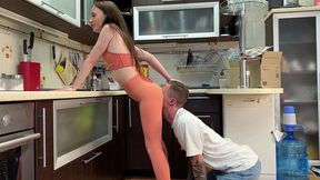 skinny mistress dina in yoga pants - pussy worship and ass worship femdom