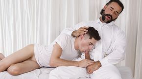 Dirty priest slide his fat cock deep