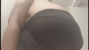 Ebony Bounces Big Natural Boobs