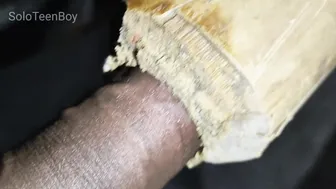 Teen boy fucks Asian sex toy and jerks off hard
