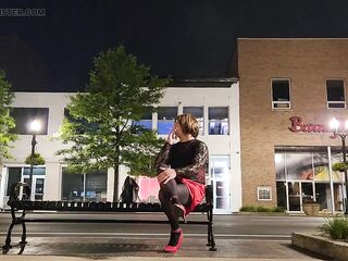 Sissy smokin' and public chastity flash