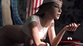 '3D Animated Sibling Seduction: Hot Blonde Stepsister Filled'