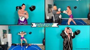 Topless Boxing with Rapture | Amazon Goddess Rapture Is Topless During This Mixed Fighting Match - Lace Up Your Boxing Gloves and Make Sure You Block - UltraHD (MP4)