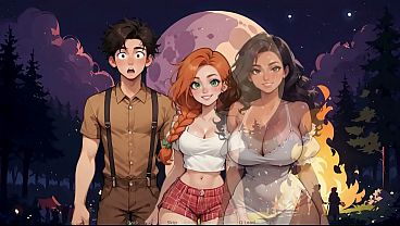 Horny farmer meets mysterious goth lesbian in this taboo Hentai game.