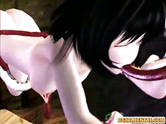 3d animated girl drilled allhole by tentacles