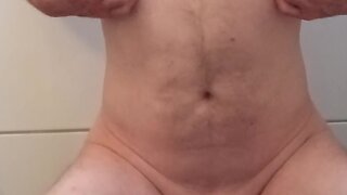 Amateur caged slave punishment and humiliation: nipple play, naked man, and chastity cage
