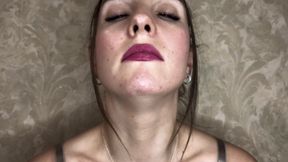 Mucus Mastery Lips with Lipstick & Spit in Glass