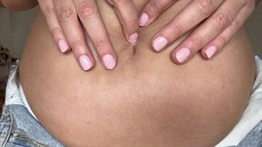 Massive Belly Expansion & Belly Button Fingering
