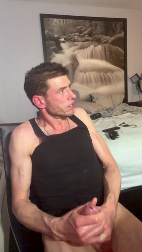 Solo Jerk with Black Beater on, Heavy Bust