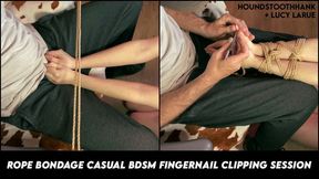 Rope Bondage Casual BDSM Fingernail Clipping Session