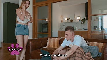 Step Mom Spanks Polly Yangs Doggy After Catching Blowjob with Step Brother