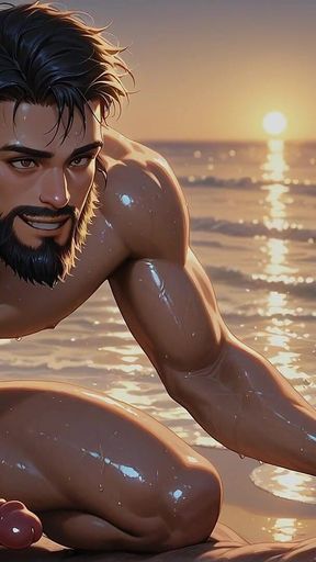 Muscle Guys on Beach Ai Porn