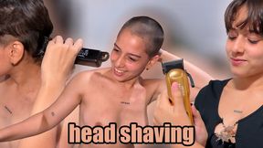 shaves her head naked (subtitled)