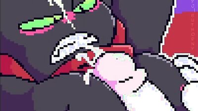 Bondage Pup Slime gets covered in cum