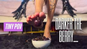 Giantess Domina Feeds You Black Cherries | Tiny POV, Foot Tease, ASMR, Leather Gloves