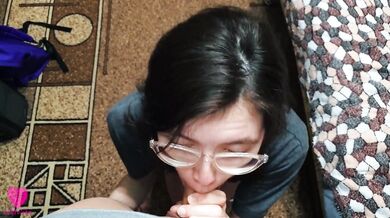 Hard fucked classmate, who has not had sex for a long time, when we began to live together 4K