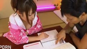 Young Japanese Teen in Kimono Loves Intense Wet Sex Adventures