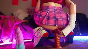 Sissy boy cums during dildo fucking with epic ruined orgasm