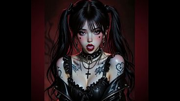 Dark emo goth Lily is a hot AI-generated slut