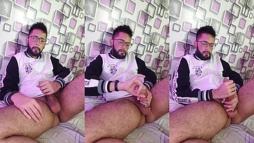 Massaging my cock with oil until I shoot a nice big load