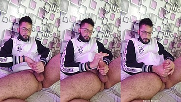 Massaging my cock with oil until I shoot a nice big load